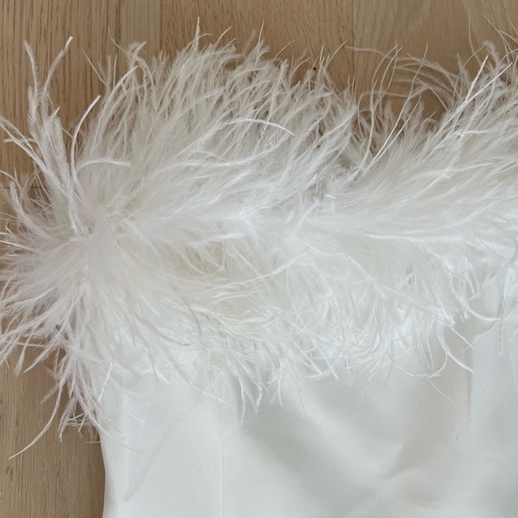 Par Violet Age of Innocence White Mini Feather Dress - Medium - Picture 3 of 4